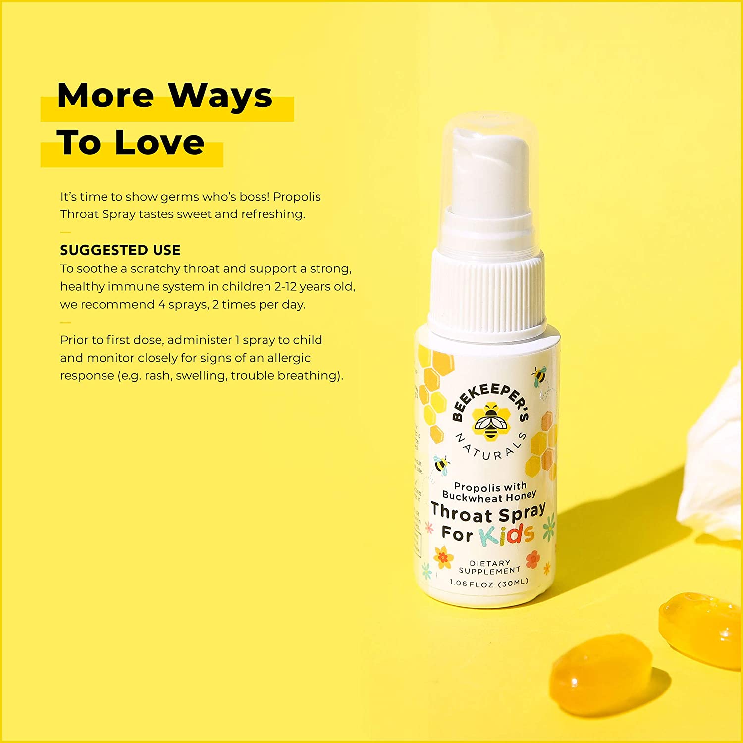 Beekeeper’s Naturals Throat Spray for Kids - Village Juicery